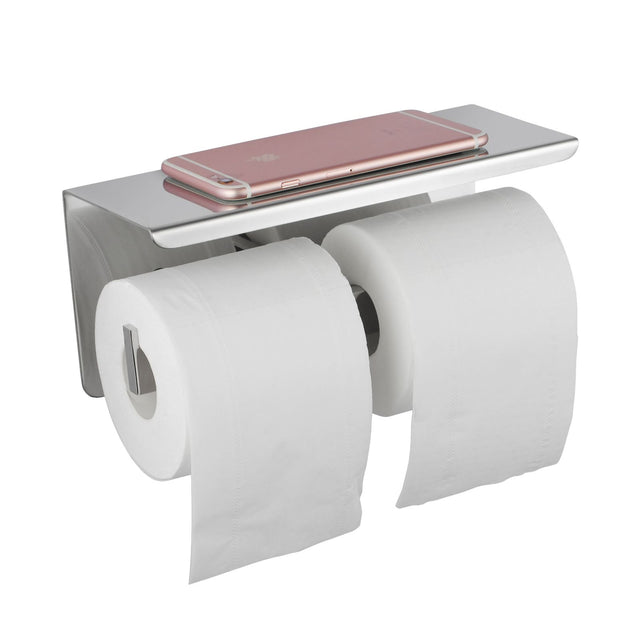 IVANO Double Toilet Paper Holder With Cover - Chrome