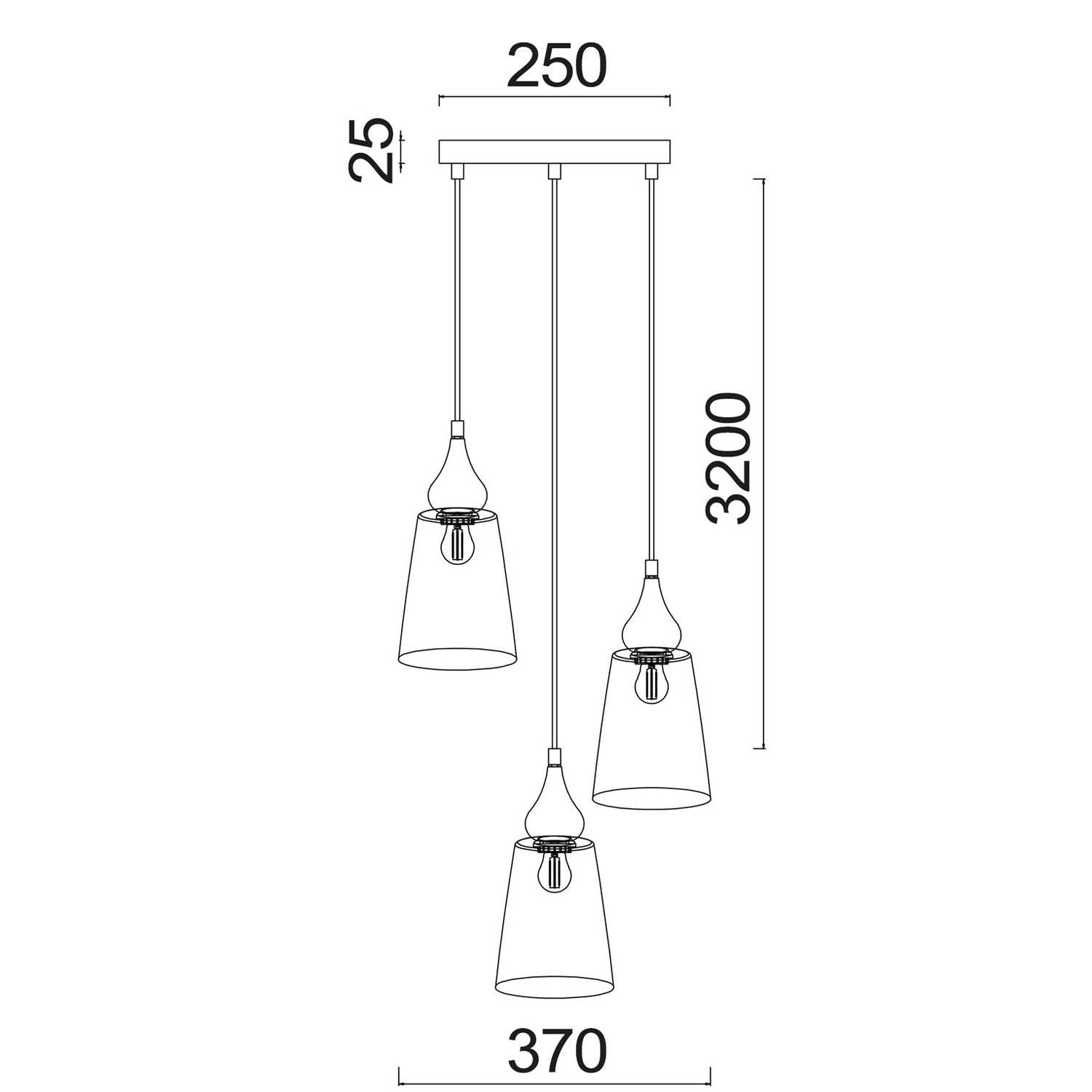 JEREZ: Bronze Amber/ Smokey Black Ellipse Glass Flat Top Pendant Lights