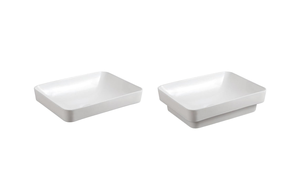 Logan Semi Recess Soft White Basin (Rectangle: 500x370x140mm)