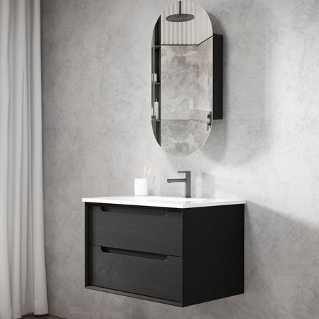 KAKADU Wall Hung Vanity 600mm Black Oak
