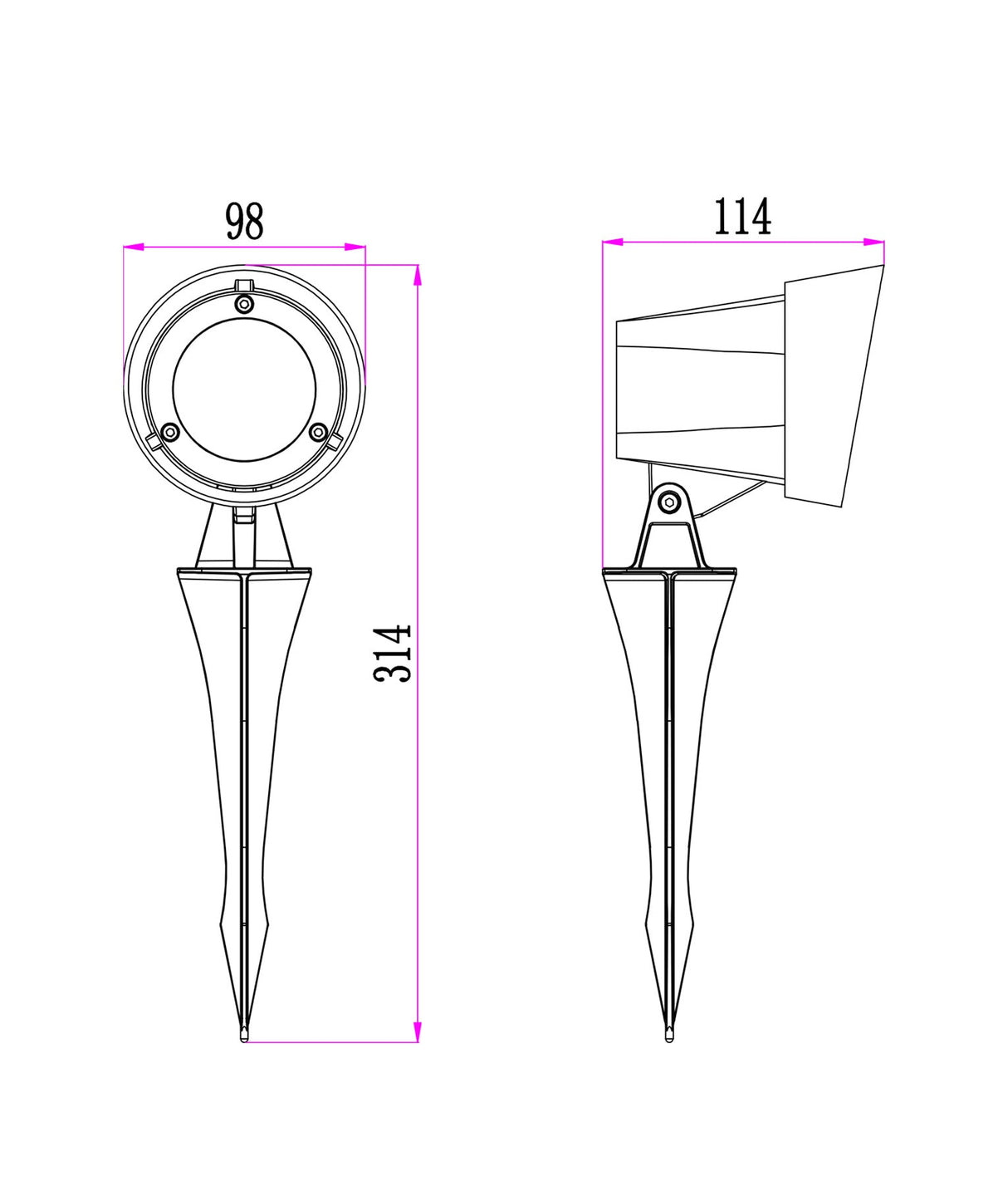 KOLEC: Exterior LED Garden Spike Light IP65