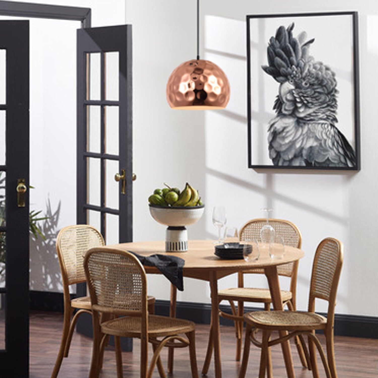 KOPER: Bohemian Copper Plated Wine Glass Shape Pendant Light