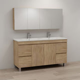 ABS MFL2 Light American Oak Double Bowl Freestanding Vanity 1500mm