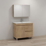 ABS MFL2 Light American Oak Freestanding Vanity 900mm