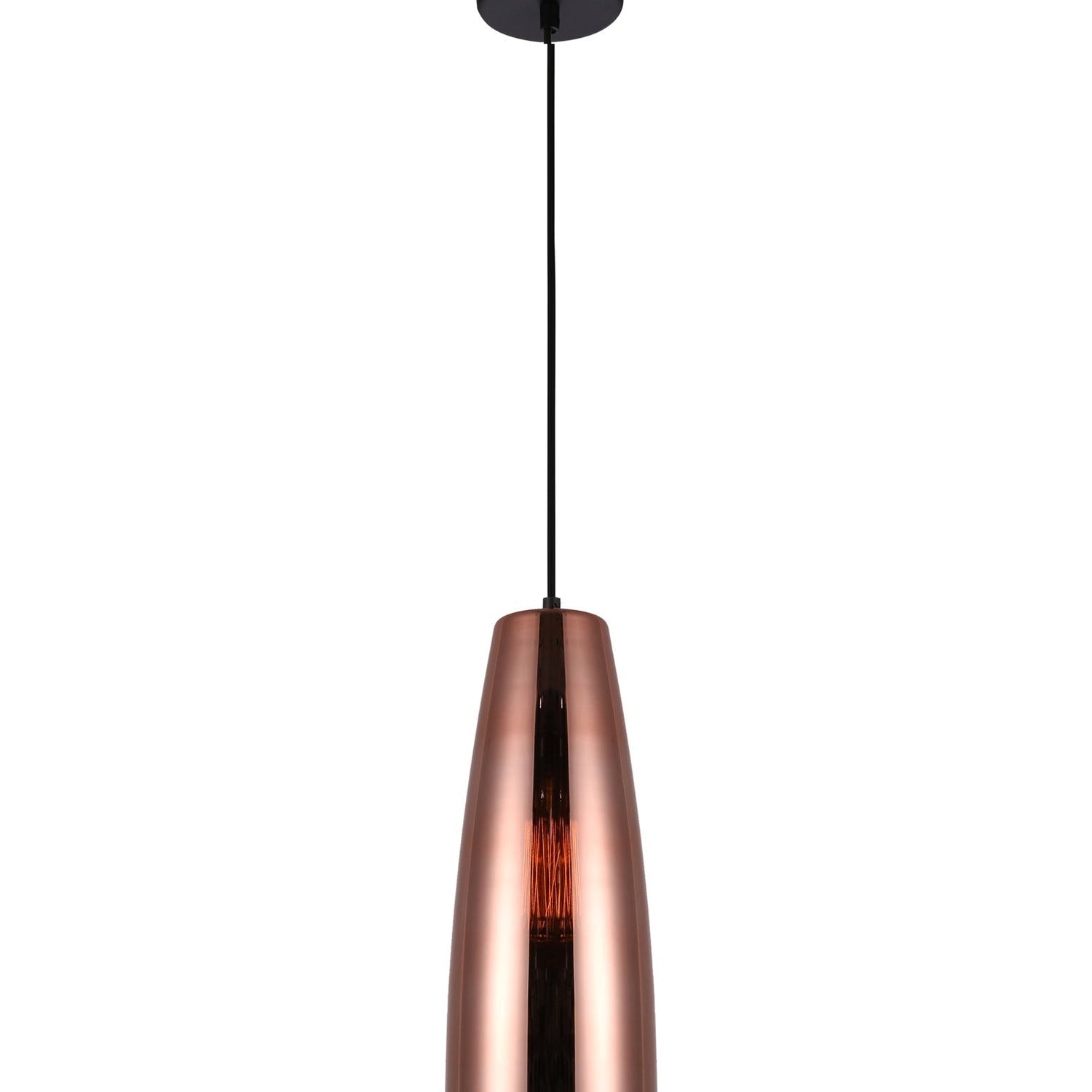 LAMINA: Retro Copper Coloured Glass Ellipse Shape Pendant Light