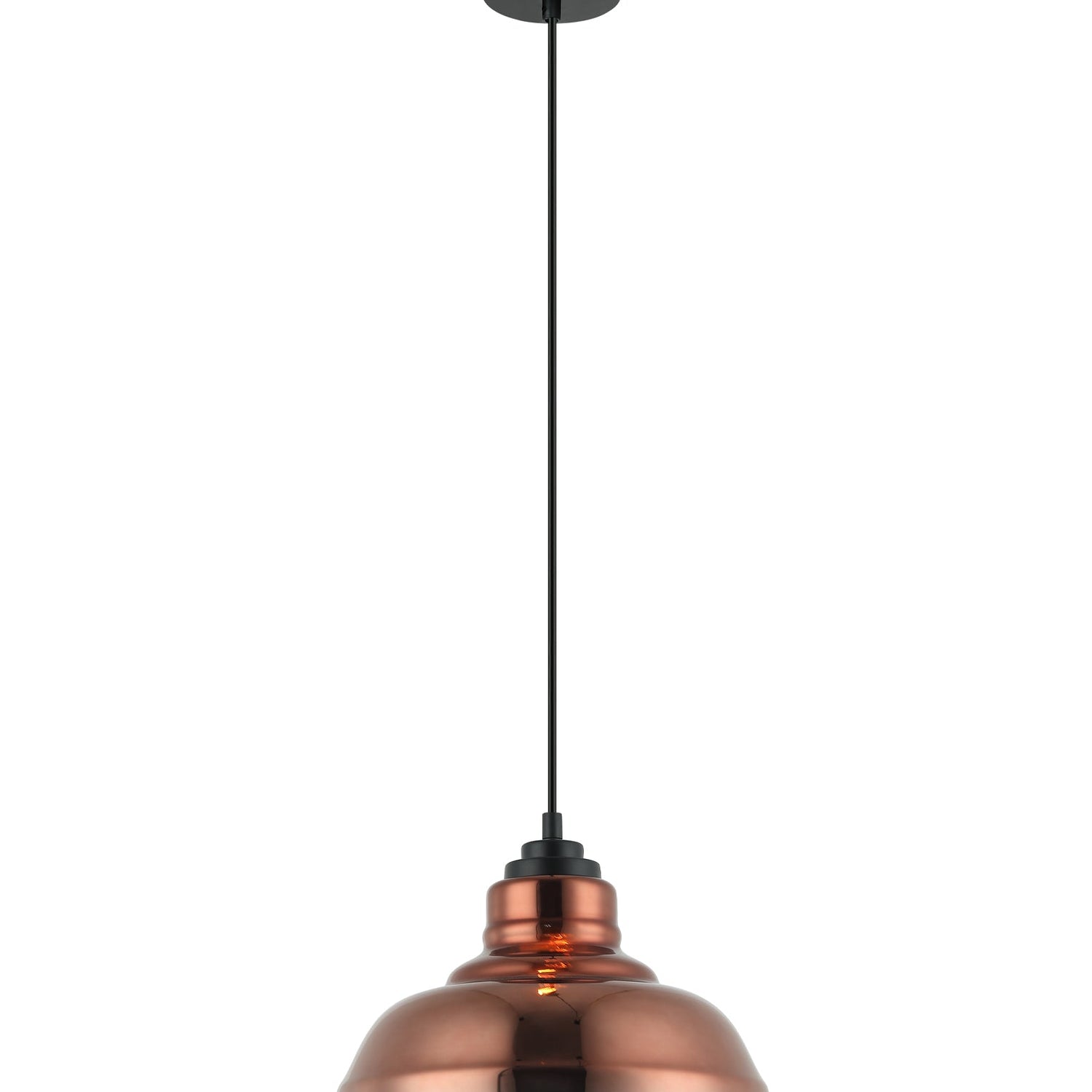 LAMINA: Retro Copper Coloured Dome Glass Pendant Light