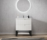 Noosa Fluted Wall Hung Vanity 750mm Satin White