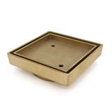 Matte Gold Smart Tile Insert Floor Waste Shower Grate Drain (90mm outlet) 115x115mm