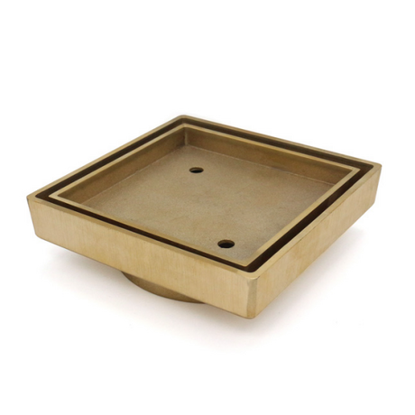 Matte Gold Smart Tile Insert Floor Waste Shower Grate Drain (90mm outlet) 115x115mm