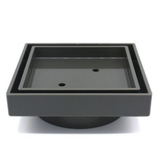 Gun Metal Smart Tile Insert Floor Waste Shower Grate Drain (90mm outlet) 115x115mm