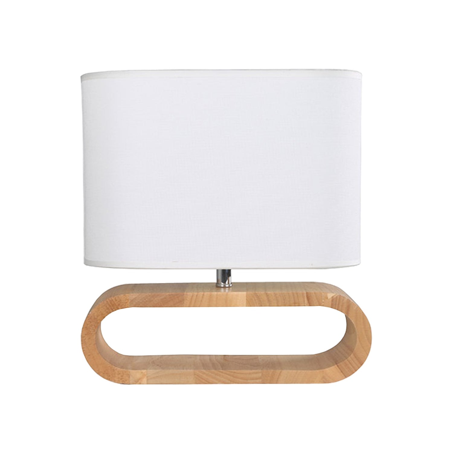 LOTUS: Blonde / Dark Wood Cloth Shade Table Lamps