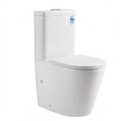 London Rimless Back To Wall Toilet Suite (Gloss White)