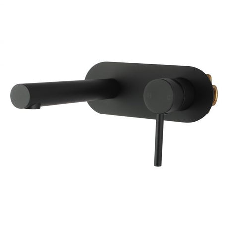 LUCID PIN Round Matte Black Bathtub/Basin Wall Mixer with Spout
