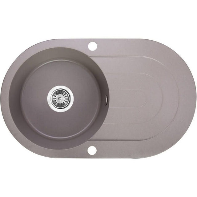 Laveo 470*780*204mm Grey Granite Stone Sink Single Bowl with Drainer
