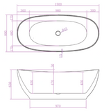 LAYLA Free Standing Bathtub with Non-Overflow (Matte White) 1500/1700mm