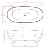 LAYLA Free Standing Bathtub with Non-Overflow (Matte White) 1500/1700mm