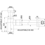 Moonlight Solid Surface Basin with Optional Mixer & Bottle Trap (Rectangle: 1200x460x80)