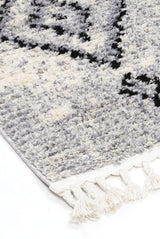 Myk Grey Boho Diamond Rug