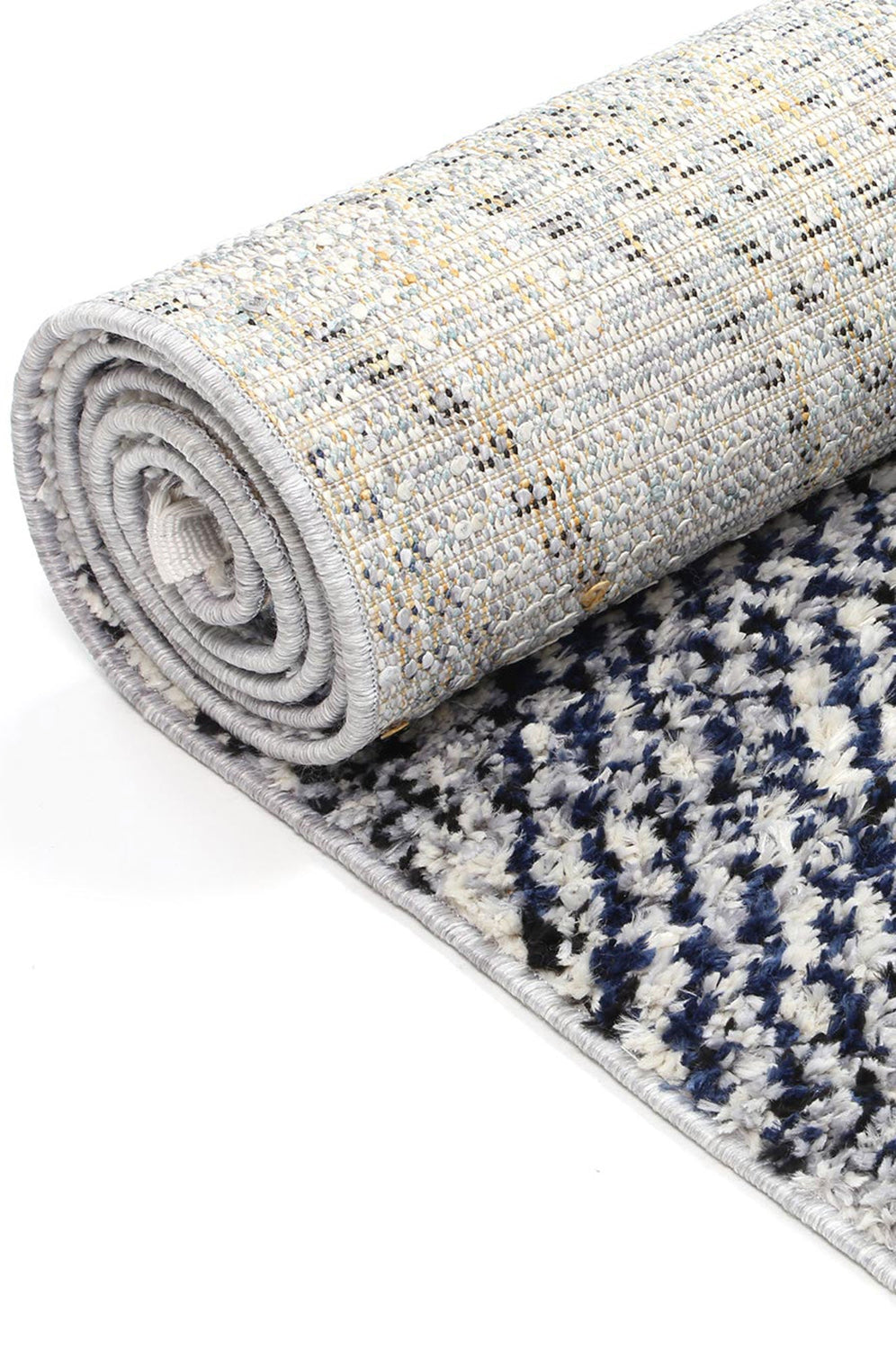 Myk Navy Blue Geometric Rug