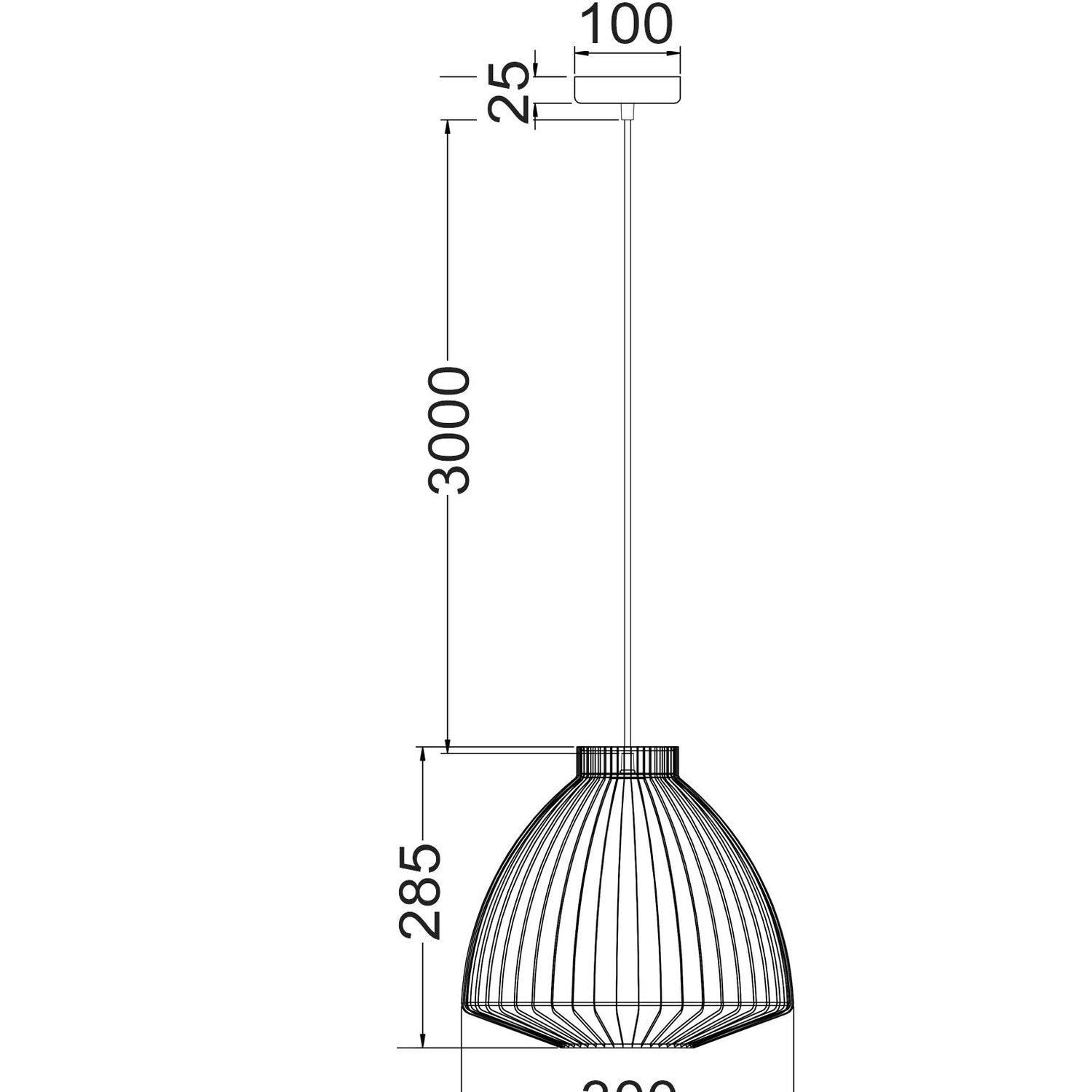MANU: Modern Interior Cone (Concave) Wire Cage Pendant Lights