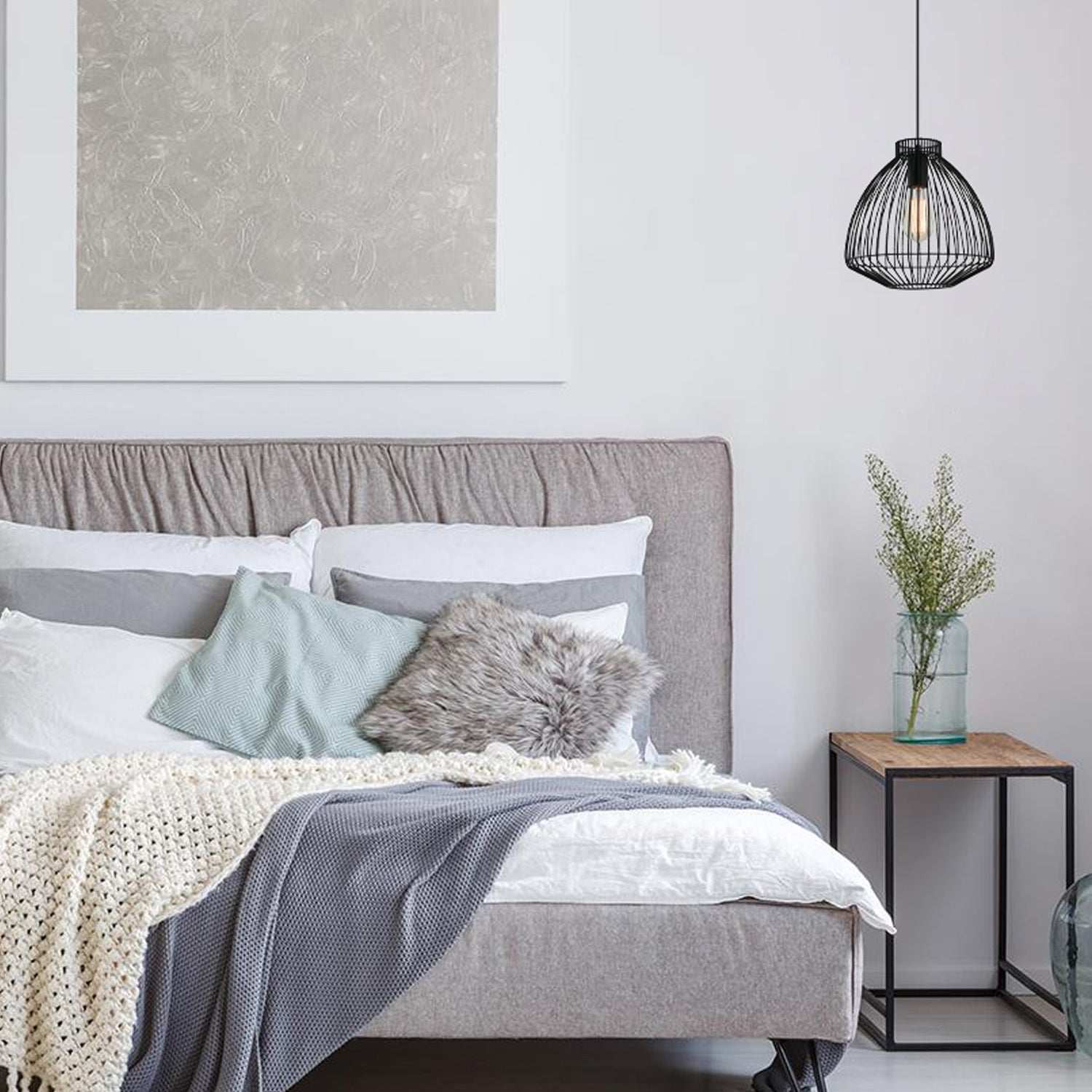MANU: Modern Interior Cone (Concave) Wire Cage Pendant Lights