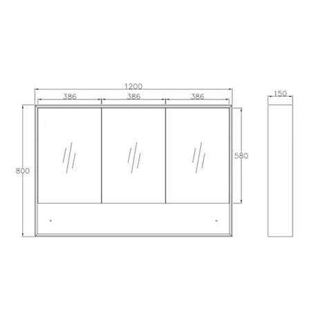 MARLO Mirror Shaving Cabinet 1200mm