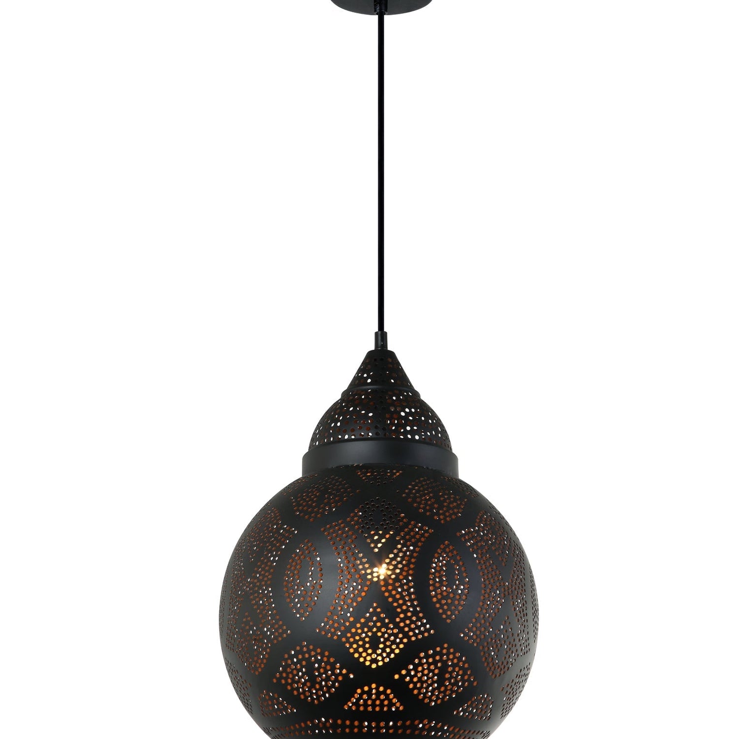 MARRAKESH: Bohemian Interior Bell Shape Pendant Light (Black/ White)