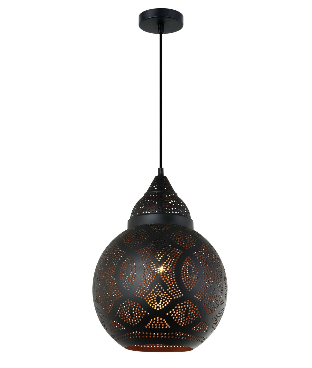 MARRAKESH: Bohemian Interior Bell Shape Pendant Light (Black/ White)