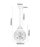 MARRAKESH: Bohemian Interior Bell Shape Pendant Light (Black/ White)
