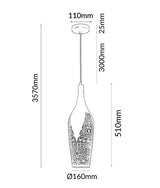 MARRAKESH: Bohemian Interior Bottle Shape Pendant Light (Black/ White)