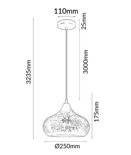 MARRAKESH: Bohemian Interior Champagne Glass Shape Pendant Light (Black/ White)