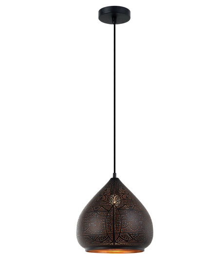 MARRAKESH: Bohemian Interior Ellipse Shape Pendant Light (Black/ White)