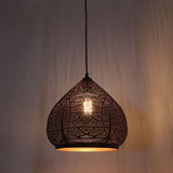 MARRAKESH: Bohemian Interior Ellipse Shape Pendant Light (Black/ White)
