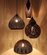 MARRAKESH: Bohemian Interior Bell Shape Pendant Light (Black/ White)