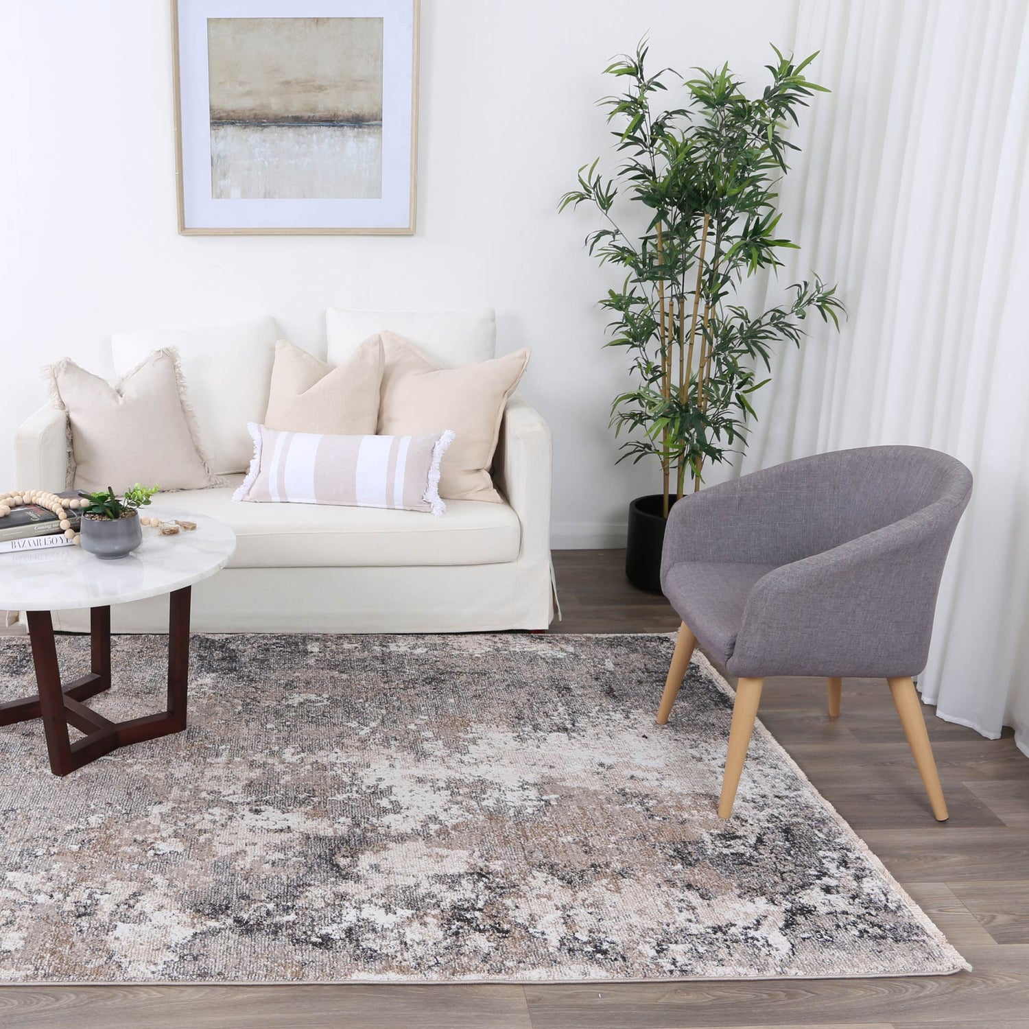 Annapolis Mosoel Ash Abstract Soft Rug