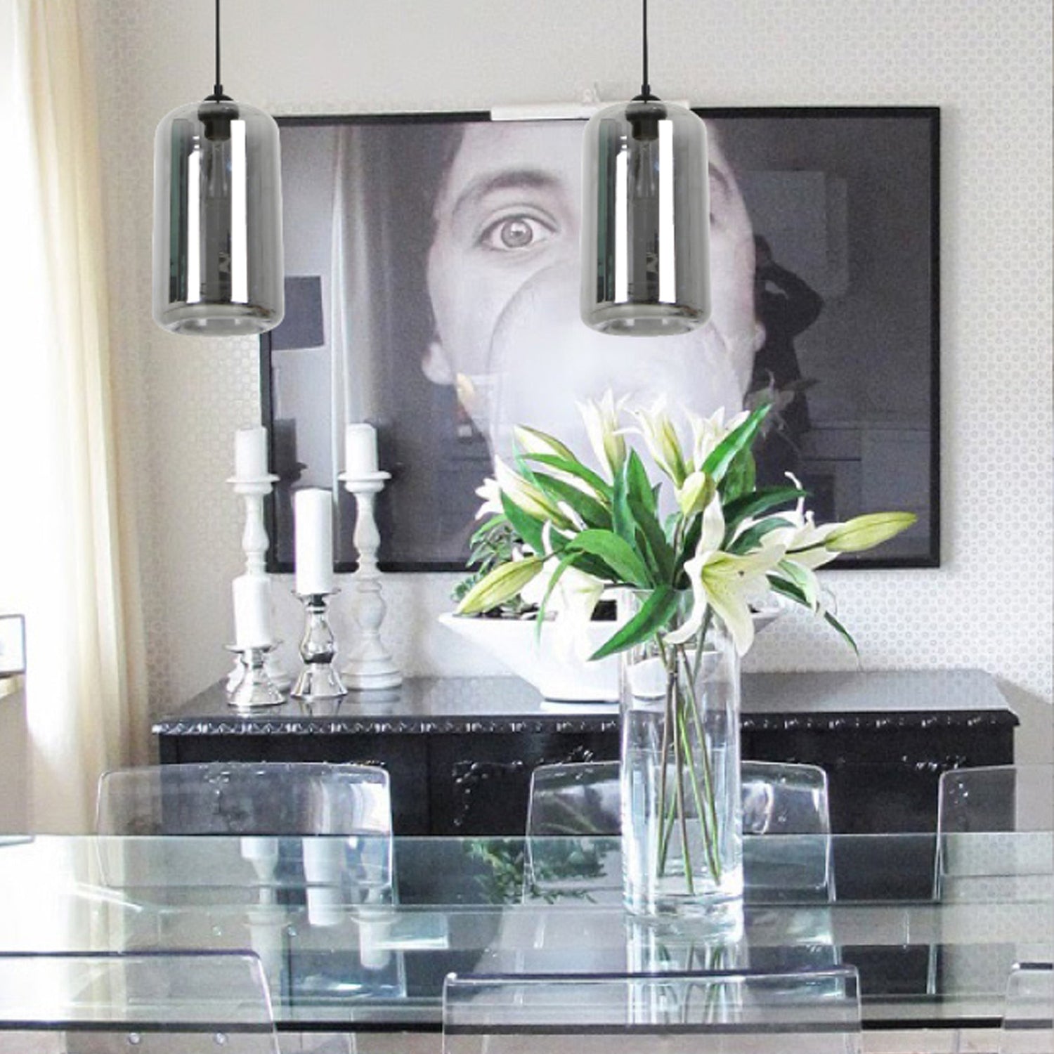 MASON: Modern Retro Oblong Glass Pendant Lights