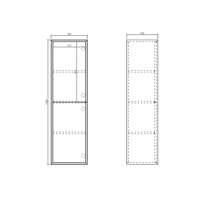 Marlo Tall Boy 1200mm Matte Black
