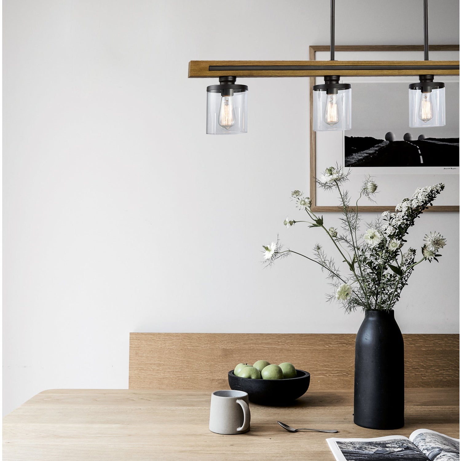 METI: Medieval Rustic Warm Chestnut Wood Bar Pendant Light