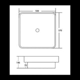 Stella Soft Gloss Black & White Basin (Square: 370x370x140)