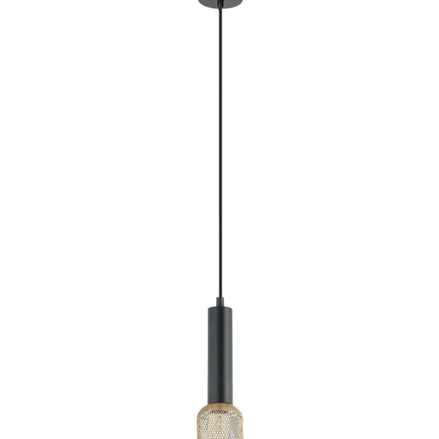 MIKRO: Modern Karaoke Mic Shape Interior Cylinder & Mesh Pendant Lights