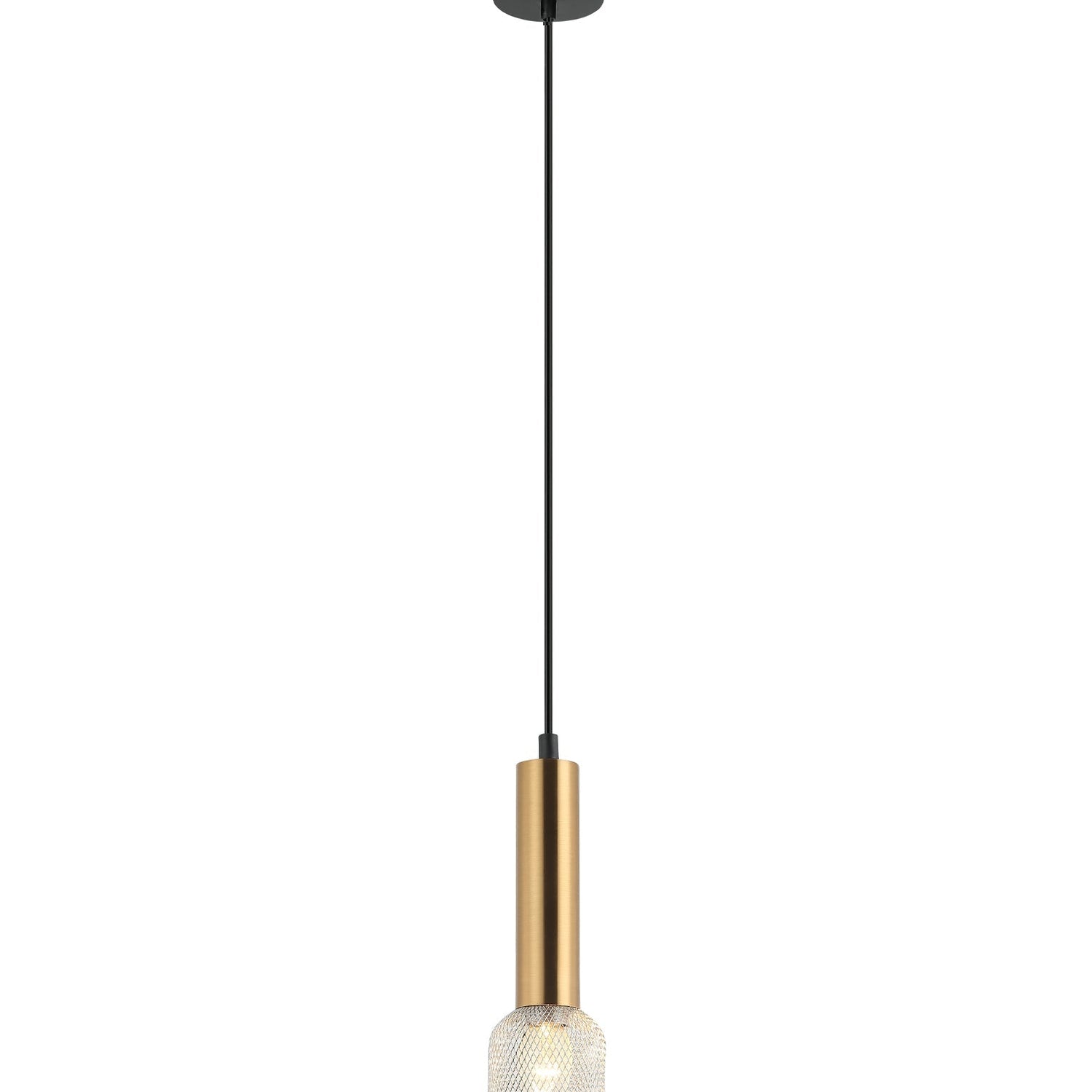 MIKRO: Modern Karaoke Mic Shape Interior Cylinder & Mesh Pendant Lights