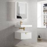 Tiara Wall Hung Vanity and Basin 600mm White
