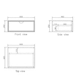Tiara Wall Hung Vanity and Basin 600mm White