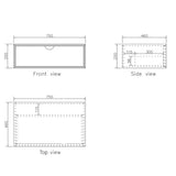 Tiara Wall Hung Vanity and Basin 750mm White
