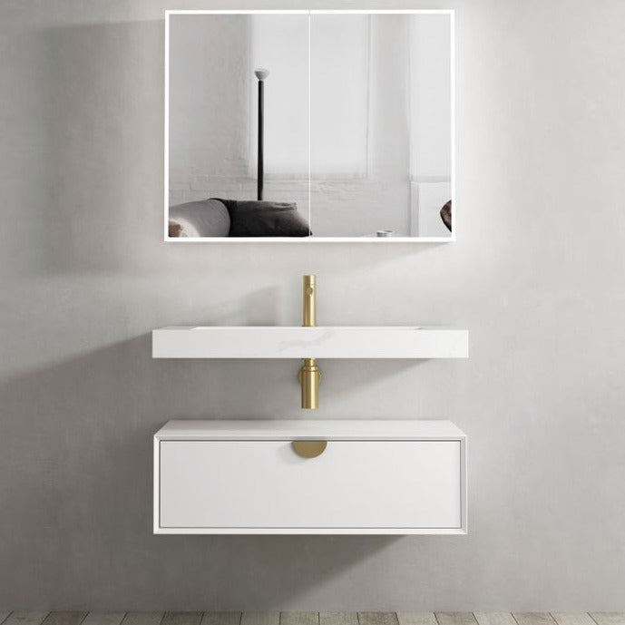 Tiara Wall Hung Vanity and Basin 900mm White