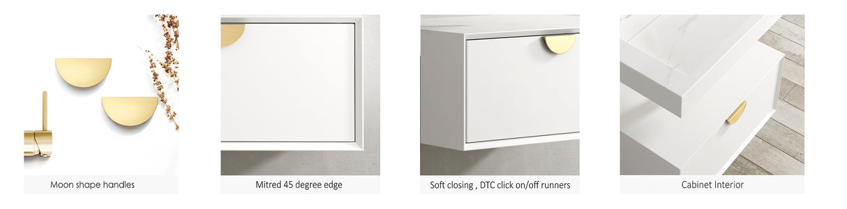 Moonlight Solid Surface Basin with Optional Mixer & Bottle Trap (Rectangle: 900x460x80)