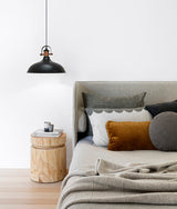 NARVIK: Industrial Scandinavian Dome Shape With Copper Plating Pendant Lights