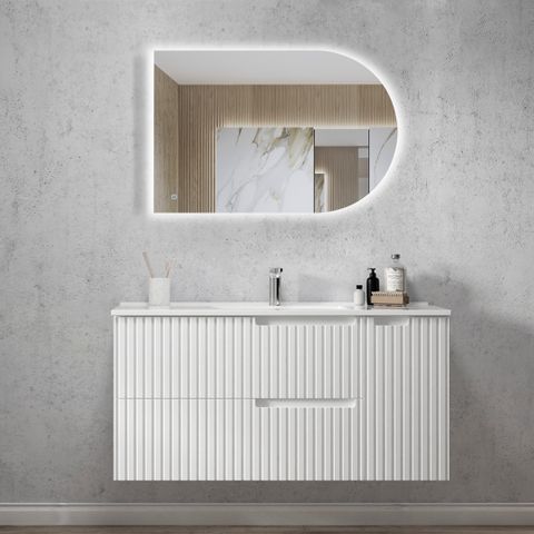 Vanity NOOSA Wall Hung 1200mm Satin White