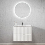 Noosa Fluted Wall Hung Vanity 750mm Satin White