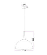 NORDIC: Modern Scandinavian Small Dome Shape Steel & Wood Pendant Lights